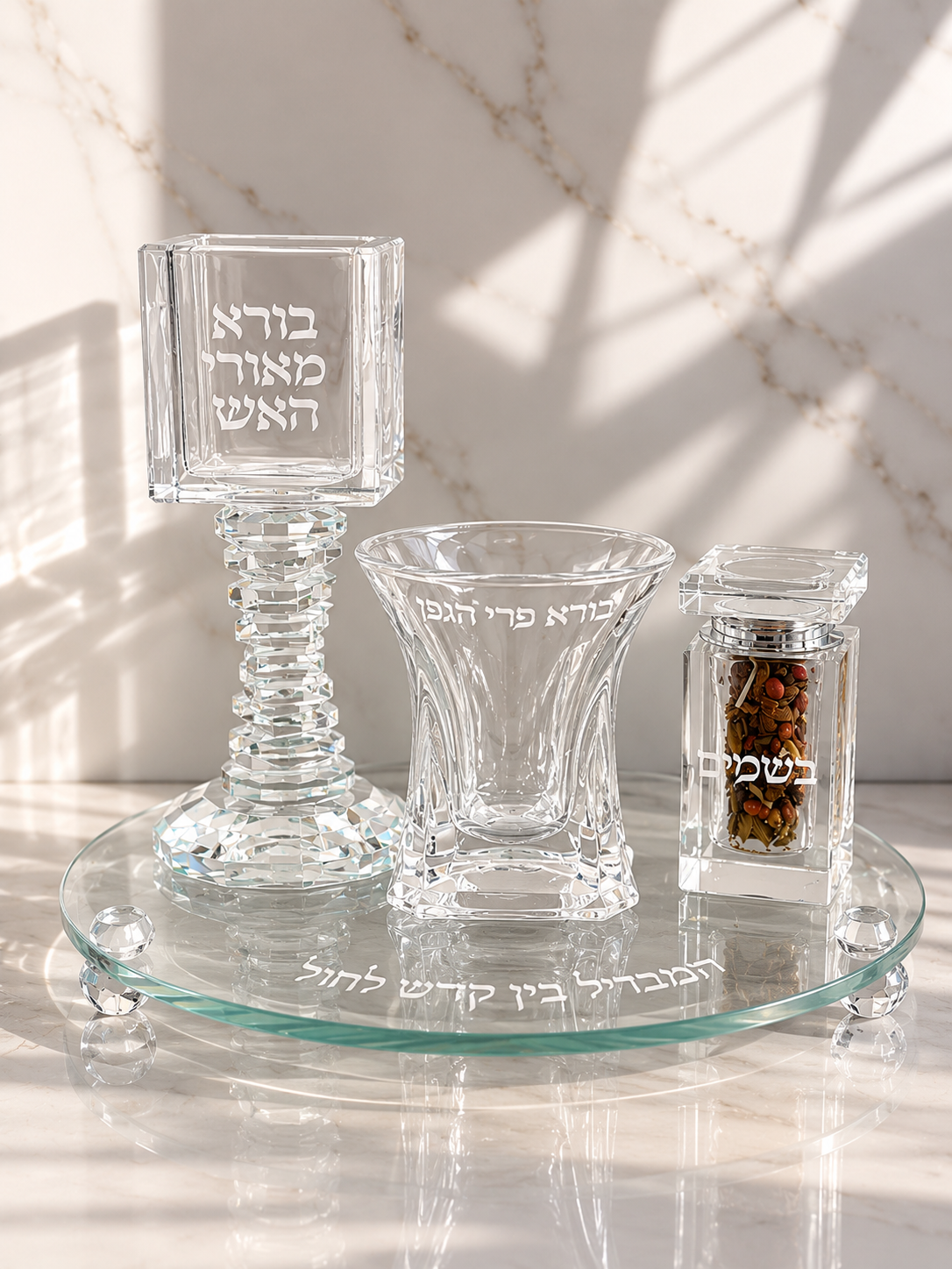 סט הבדלה מהודר מקריסטל