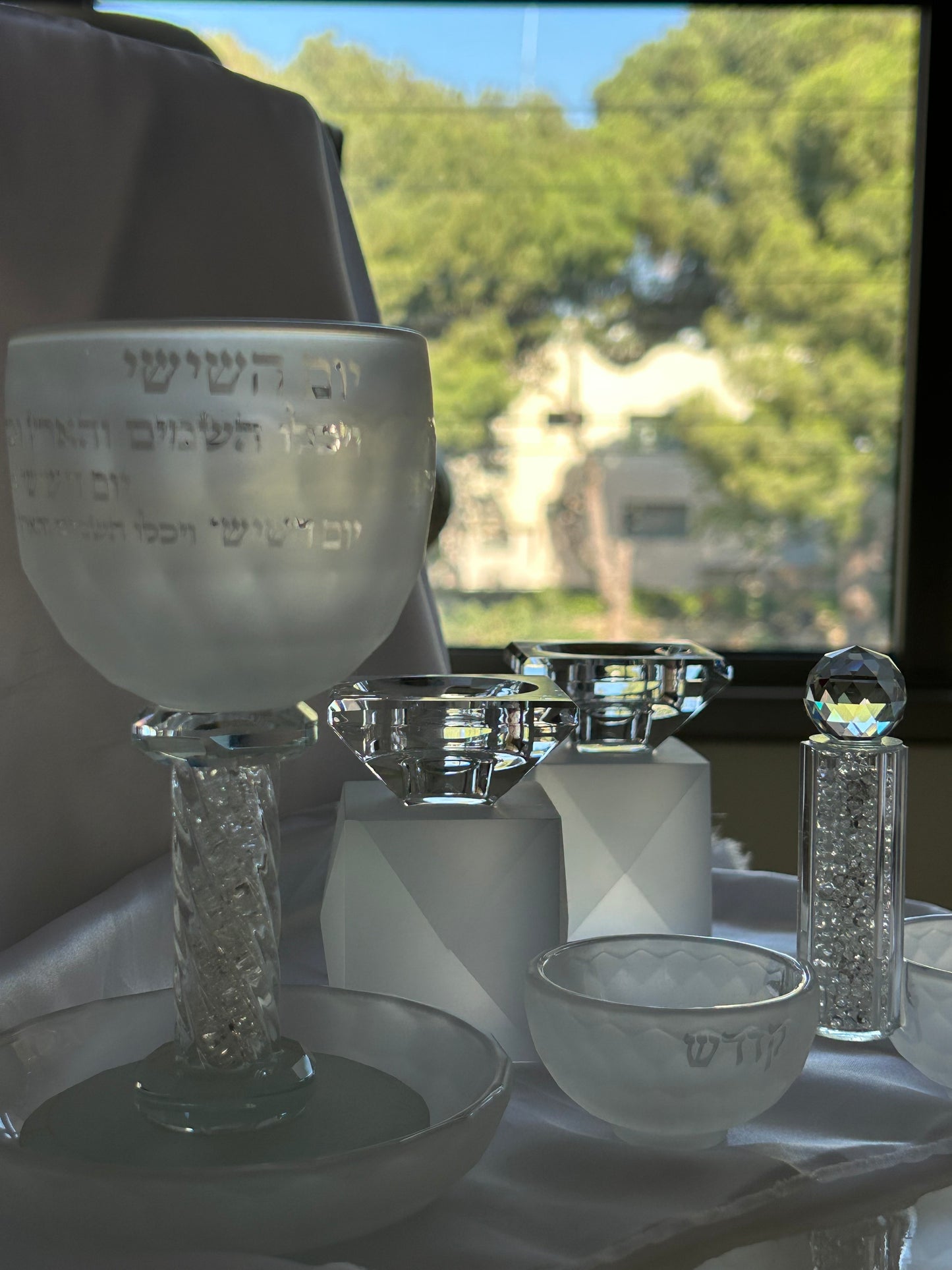 סט מהודר כסף לכבוד שבת