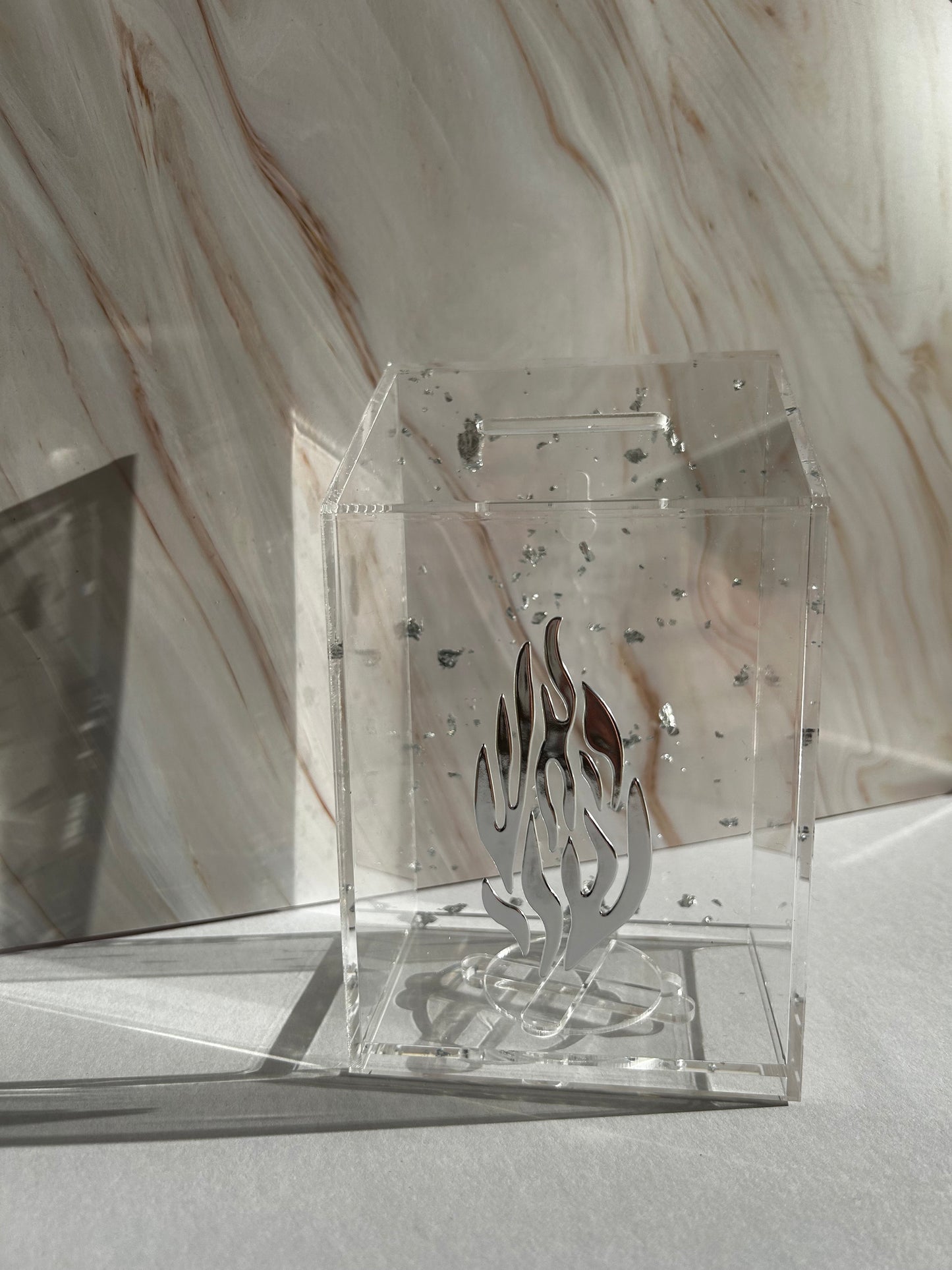 קופת צדקה ״האש שלי״ אקריליק נצנצים