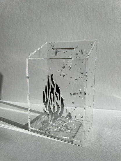 קופת צדקה ״האש שלי״ אקריליק נצנצים