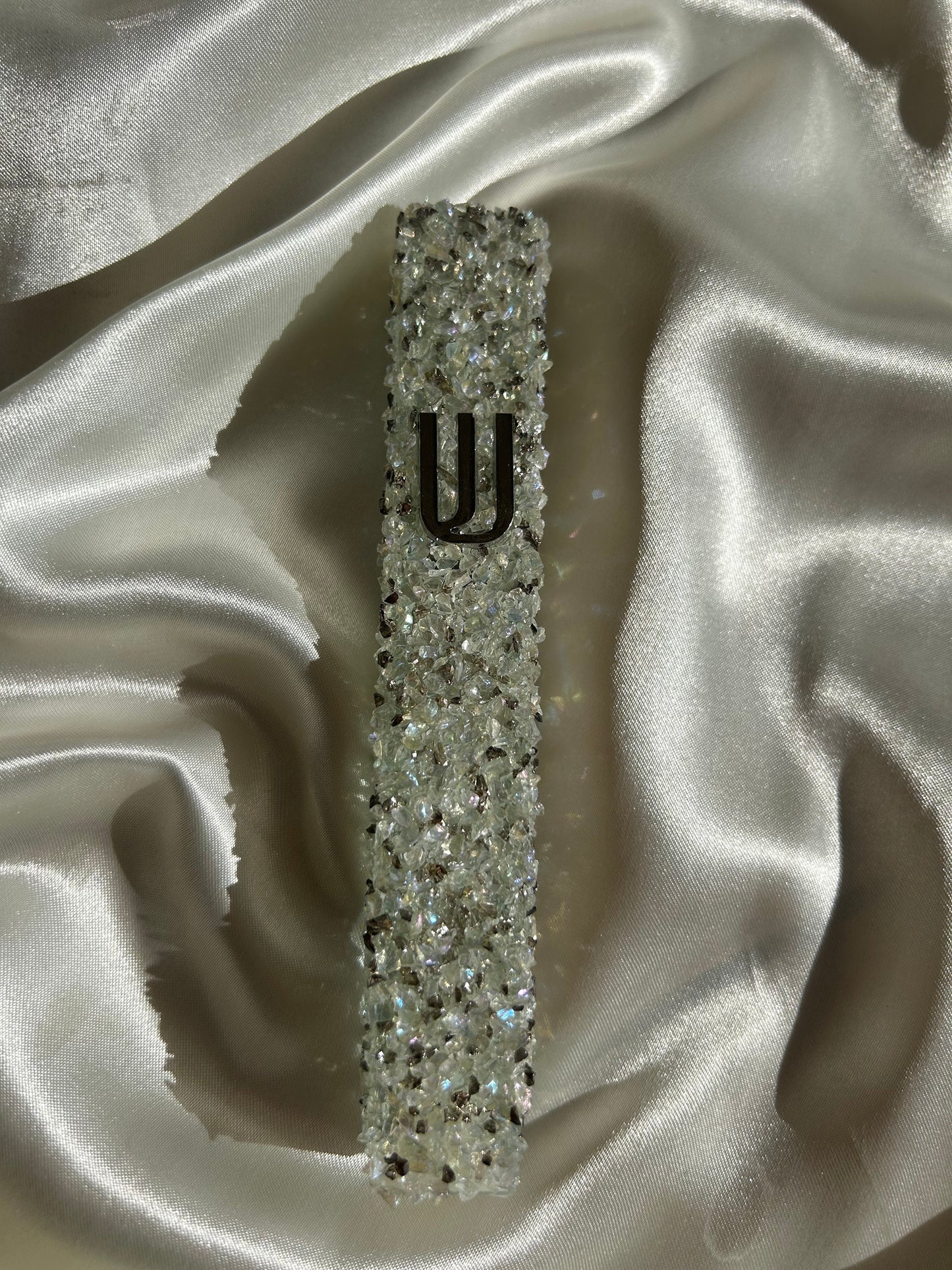 מזוזה זכוכית עם אבנים