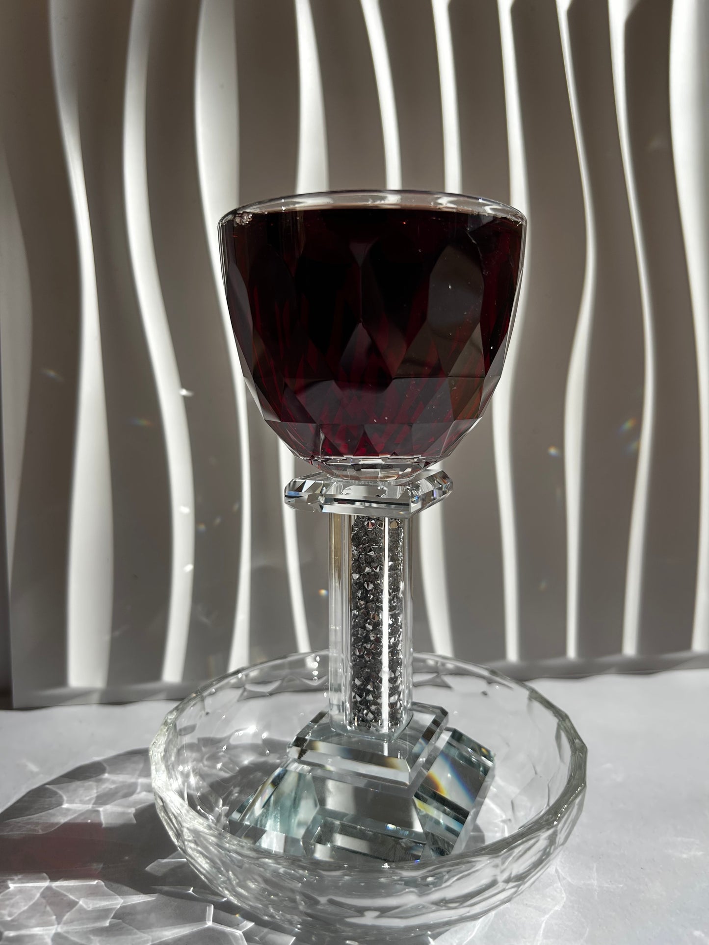 כוס קידוש מהודר רגל כסף אבנים