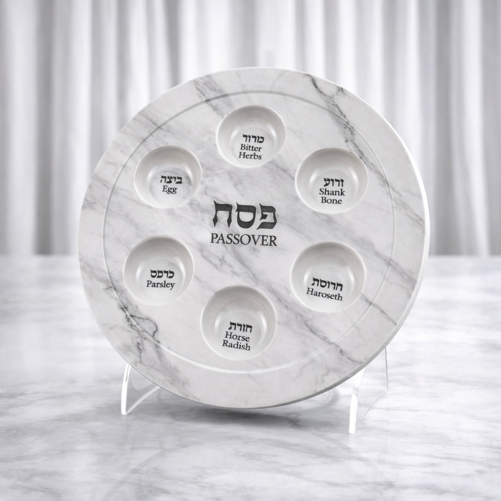 קערת פסח במבוק דגם שיש