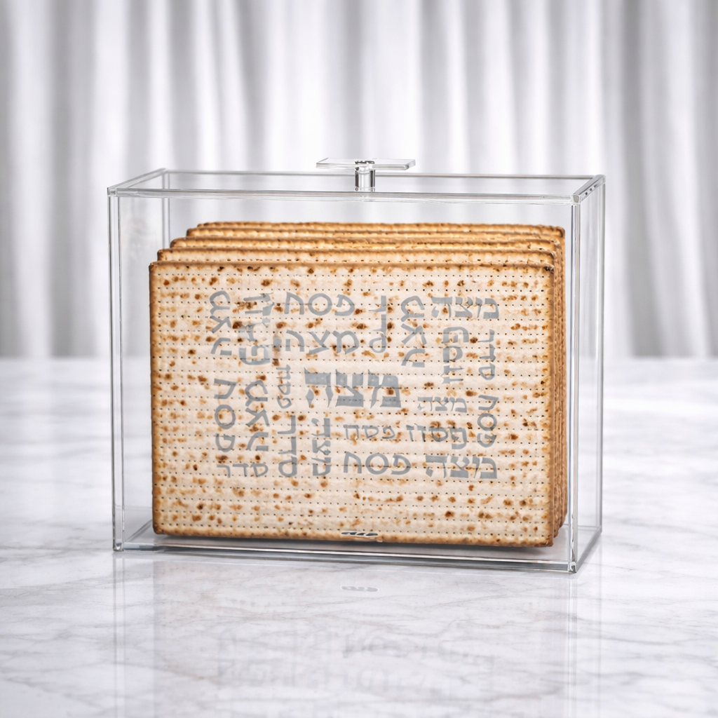 קופסא יוקרתית למצה דגם שקוף עם הדפסה