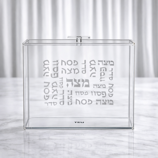 קופסא יוקרתית למצה דגם שקוף עם הדפסה