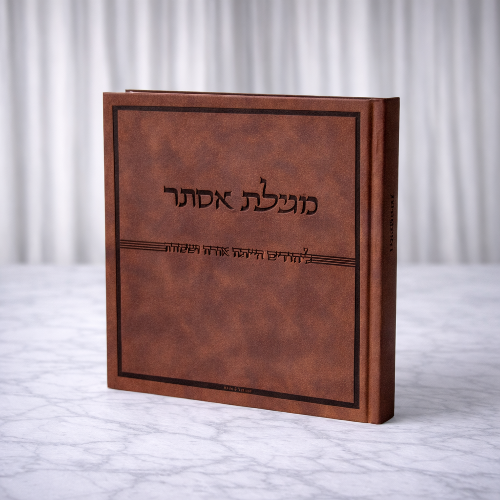 מגילת אסתר דמוי עור צבע חום